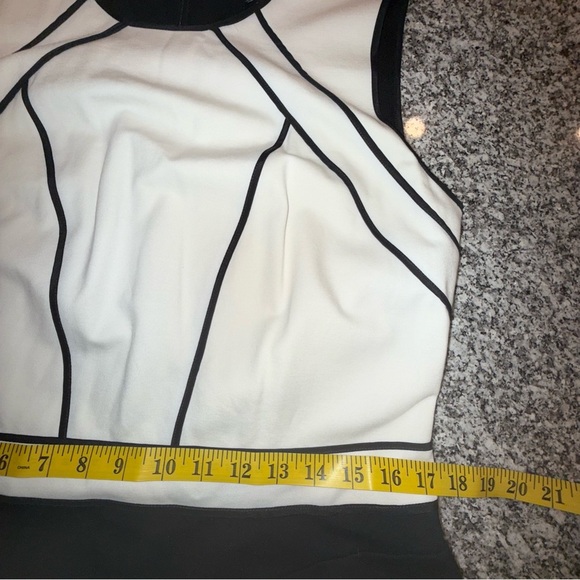 White House Black Market Cream/White Black Sheath Midi Dress 14 - Picture 6 of 12
